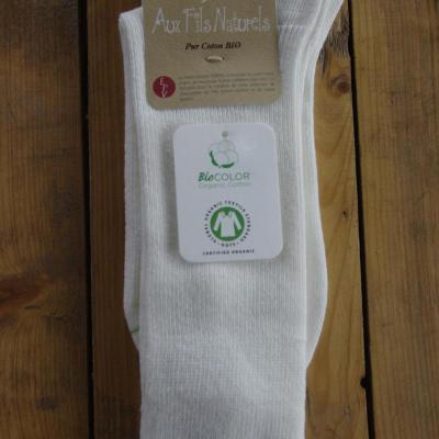 Chaussettes 100% coton bio écru