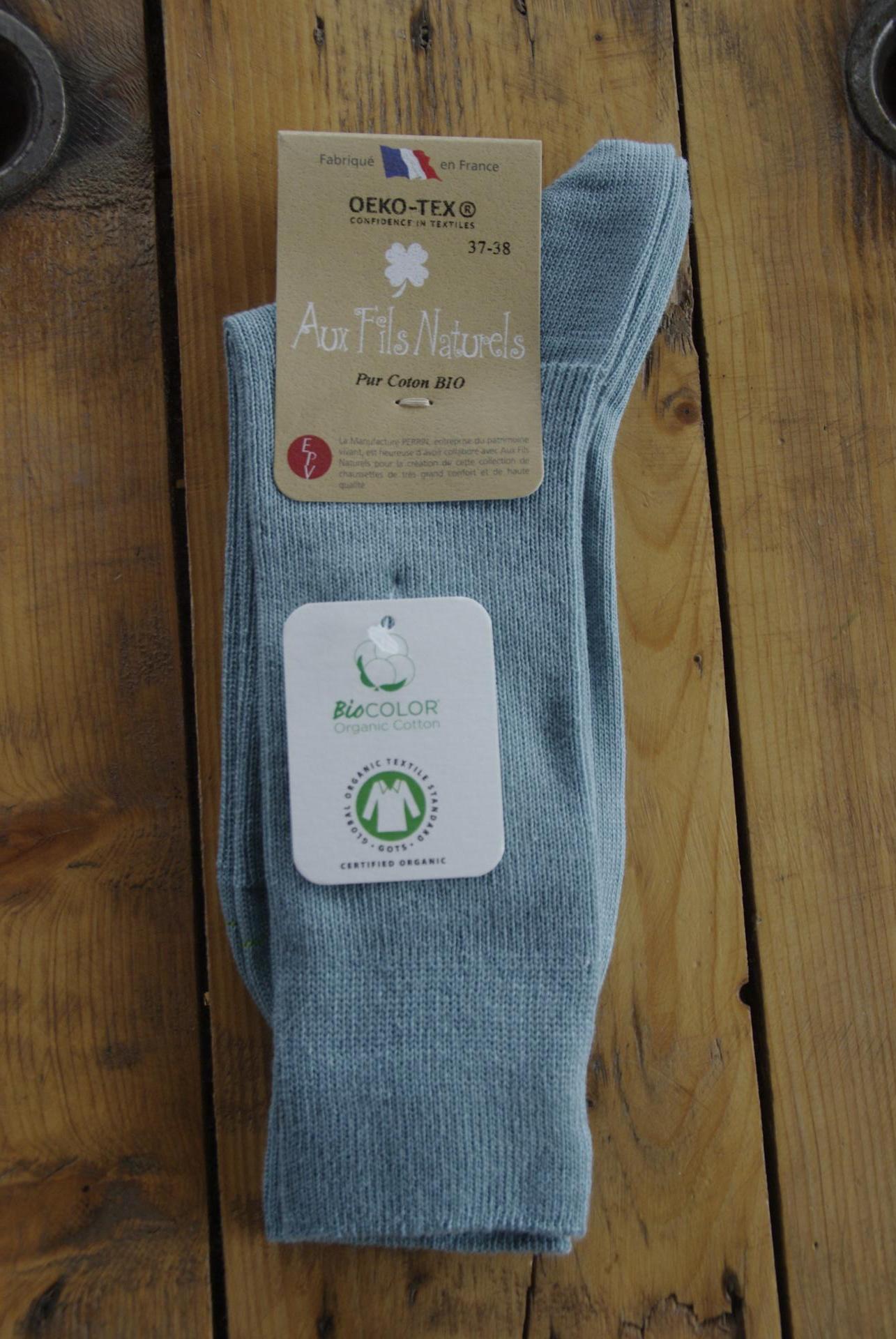 Chaussettes coton gris made in France