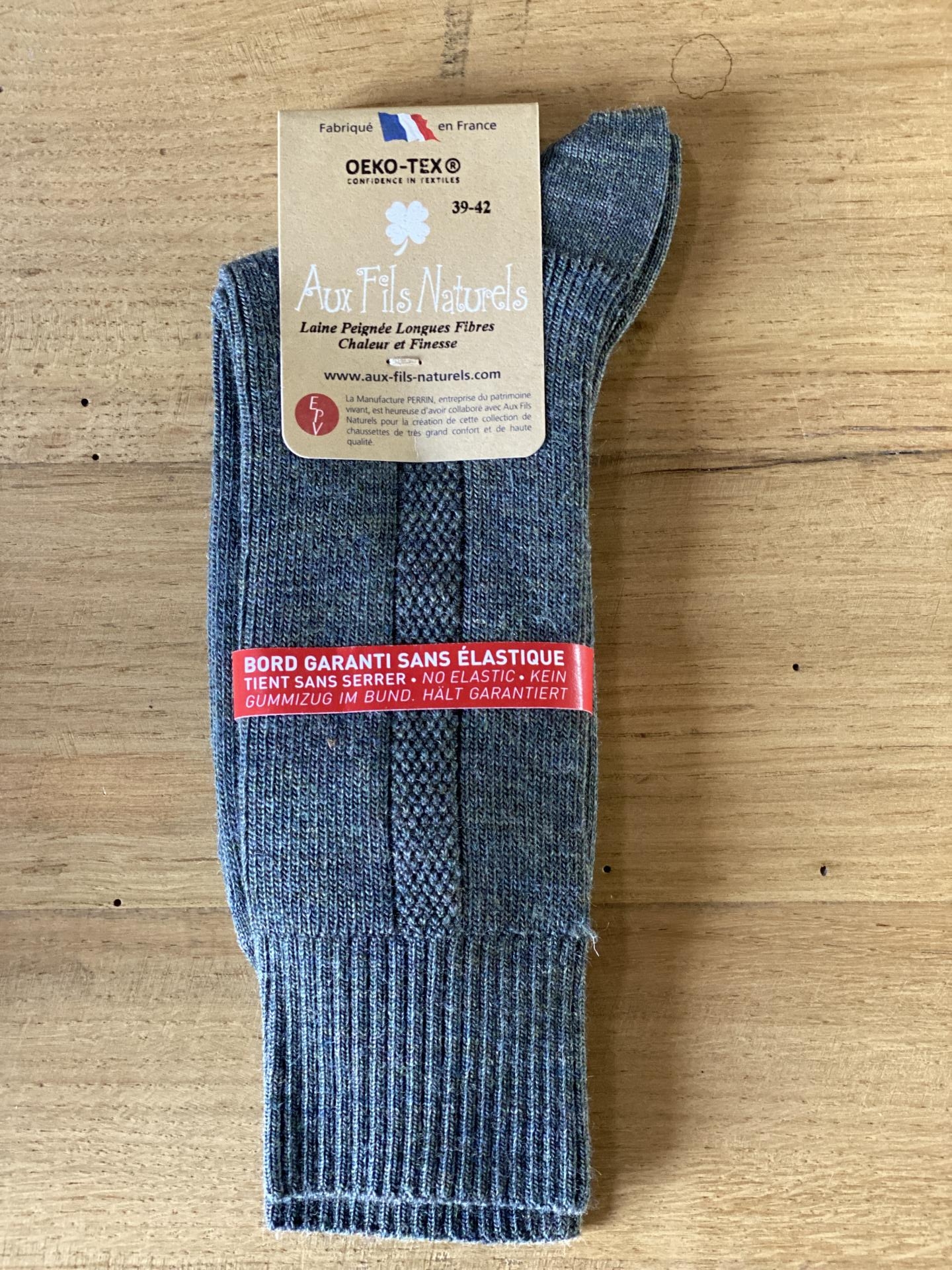 Lot de 2 paires de chaussettes laine sans élastique