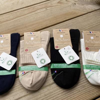 Achat BePoppins Bleu - Chaussettes 100% Coton Biologique en gros